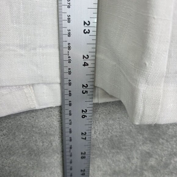 Womens White Open Front Linen Blazer Jacket 3/4 Sleeve Pockets Size XL - Picture 7 of 8